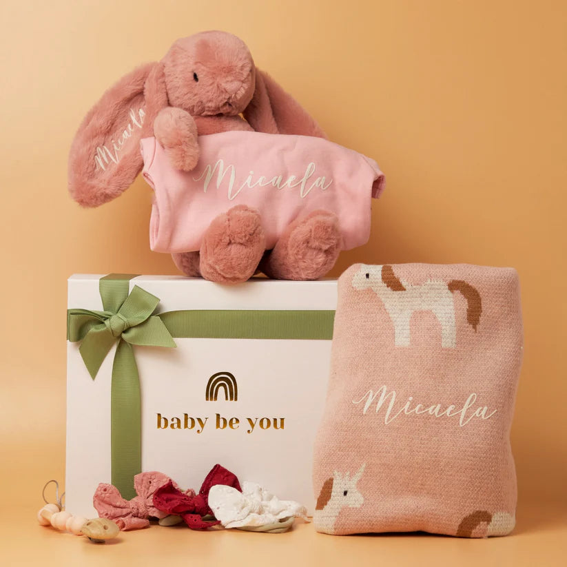 Baby Essentials Personalised Baby Hamper in Blush