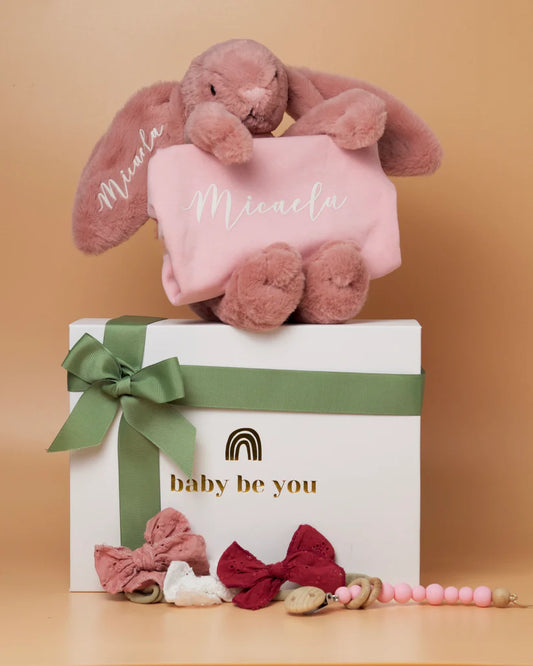 Bunny Best Friend Baby Gift Set in Blush
