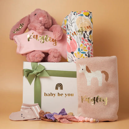 Hugs and Kisses Baby Gift Set in Blush